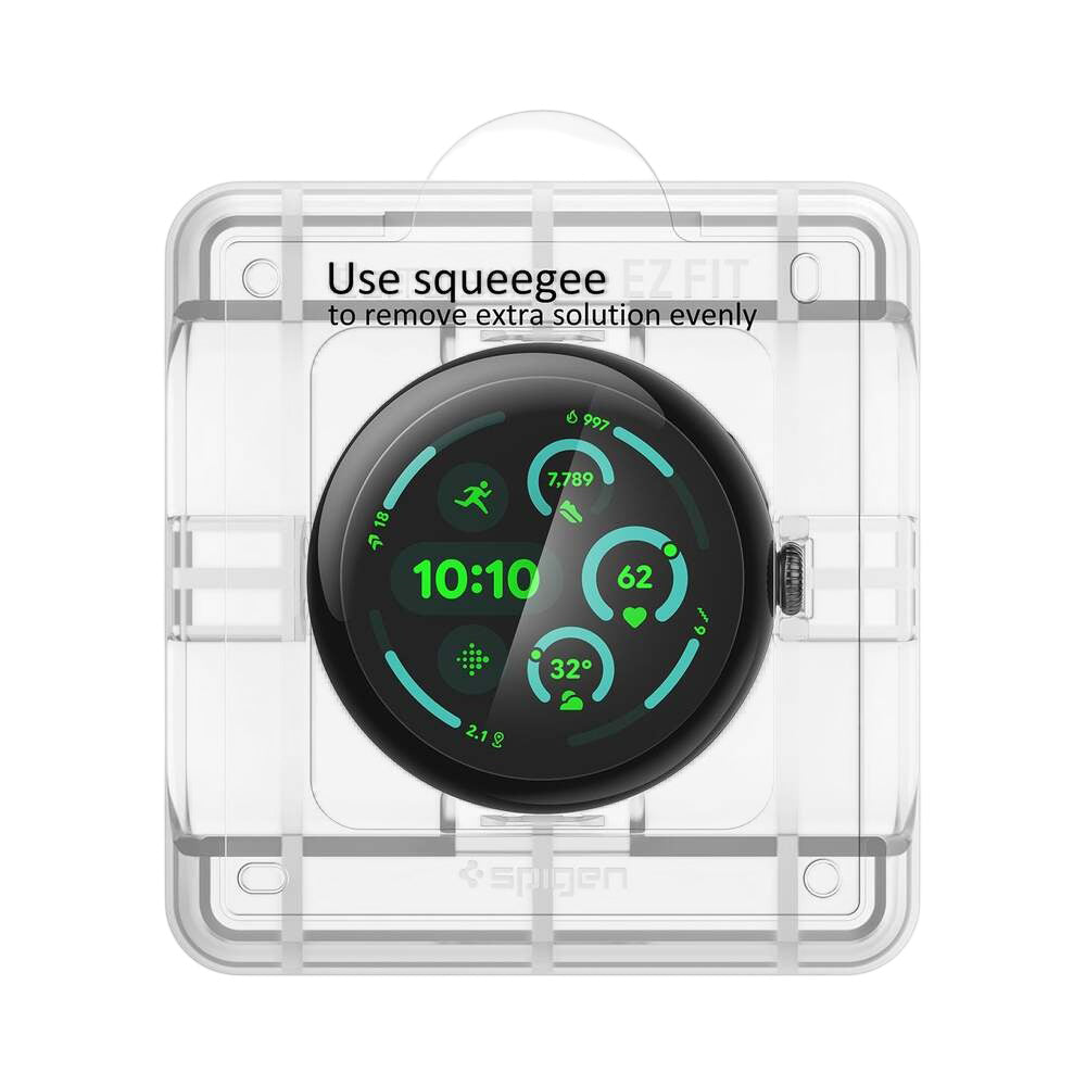 Zaštitna folija Spigen Elite Shield EZ FIT za Google Pixel Watch 45mm Series, Set 2 komada, Kaljeno staklo, Providna AFL08525