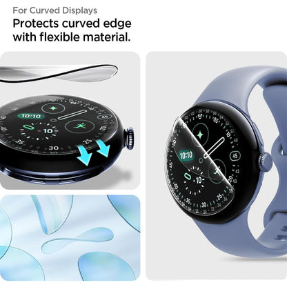 Zaštitna folija Spigen Elite Shield EZ FIT za Google Pixel Watch 45mm Series, Set 2 komada, Kaljeno staklo, Providna AFL08525