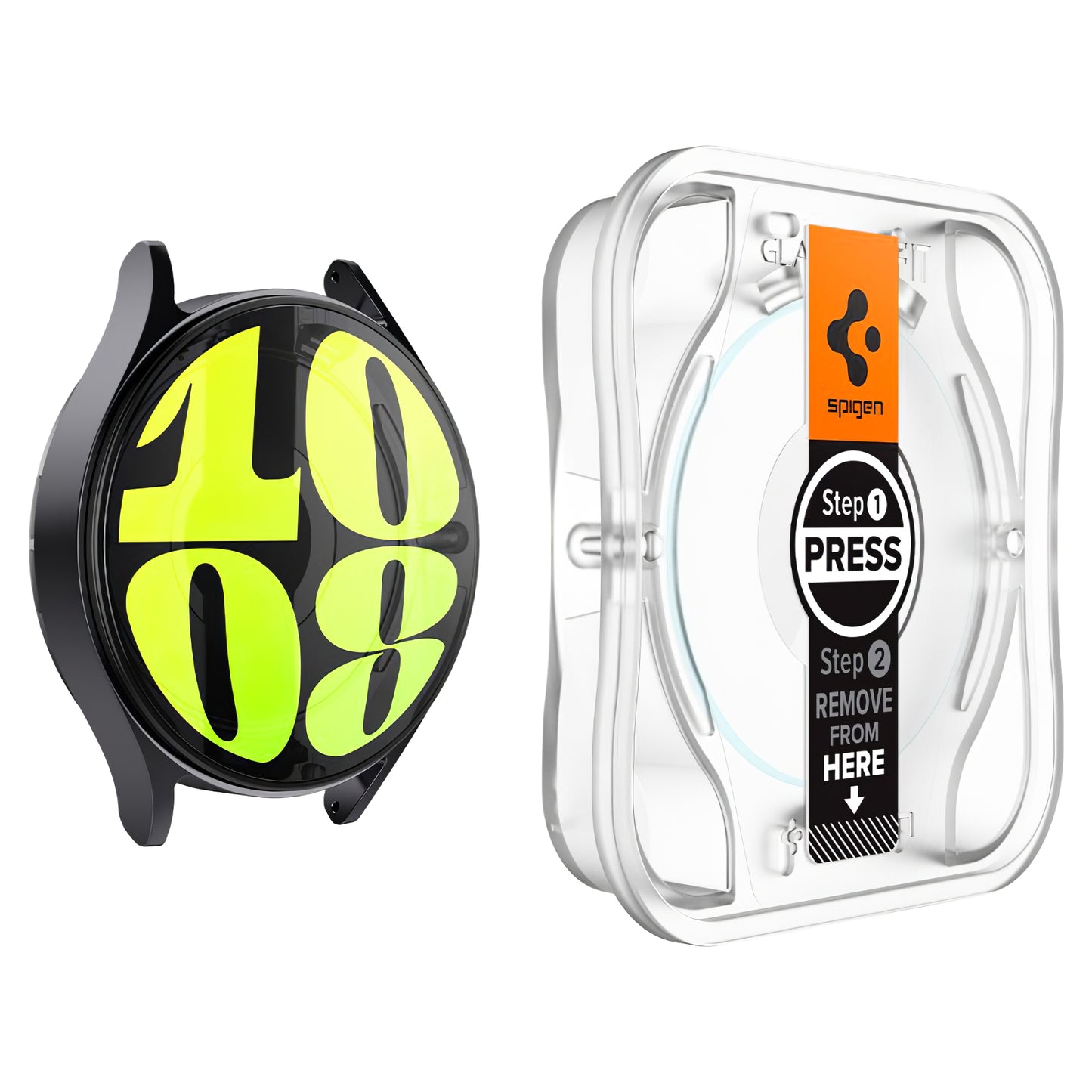 Folija za zaštitu Spigen GlastR EZ FIT za Samsung Galaxy Watch7 / Watch6 / Watch5 / Watch4 44mm seriju, Set 2 komada, Kaljeno staklo AGL08493