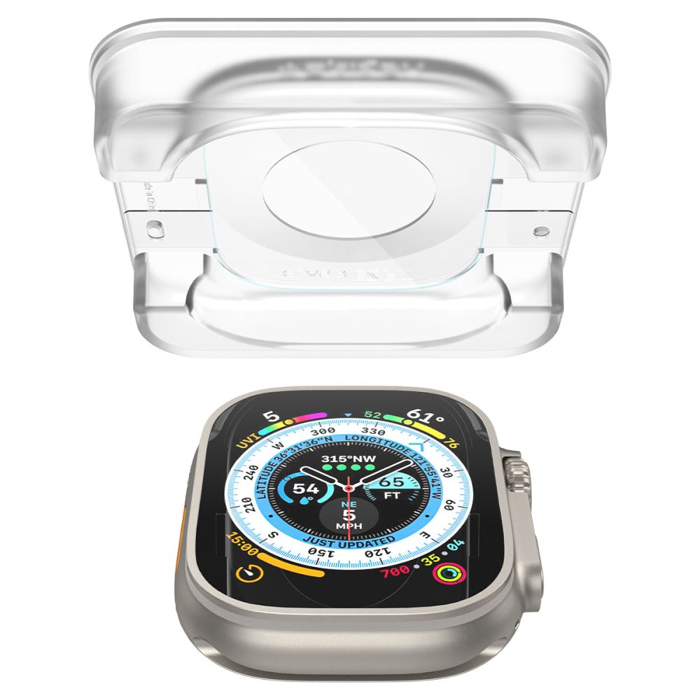 Zaštitna folija Spigen GlastR EZ FIT za Apple Watch Ultra Series, Set 2 komada, Kaljeno staklo AGL05556