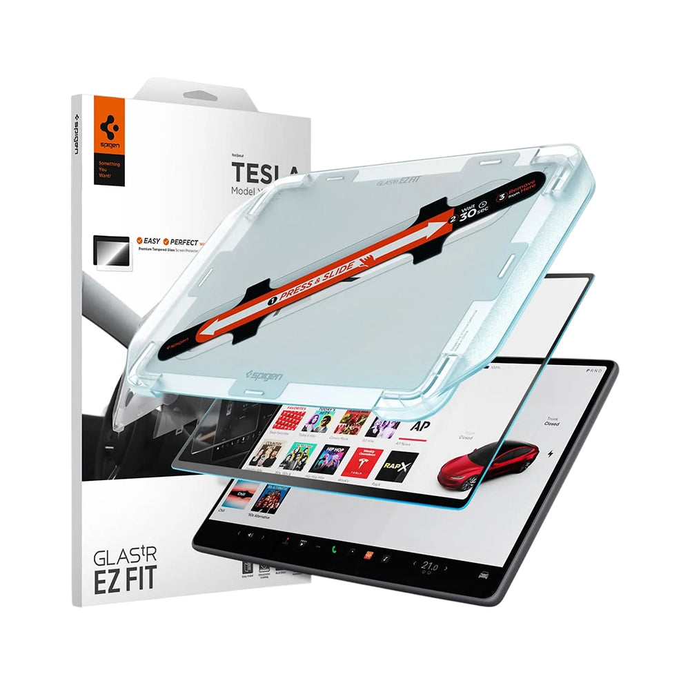 Zaštitna folija Spigen GlastR EZ FIT Anti-Glare FC za navigaciju Tesla Y (2026 / 2025) / 3 (2026 / 2025 / 2024), kaljeno staklo AGL07152