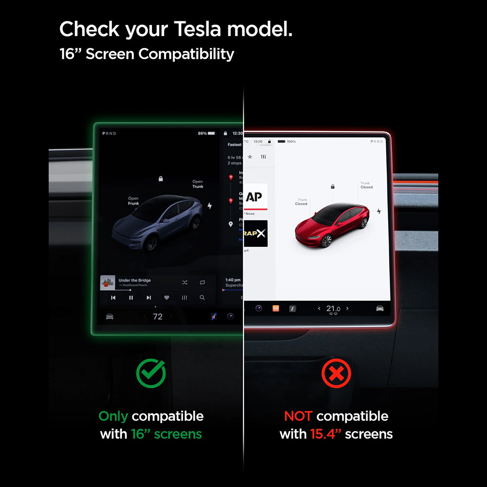 Zaštitna folija Spigen GlastR EZ FIT Anti-Glare za Navigaciju Tesla Y 2026 Premium / Performance, Kaljeno staklo AGL10819