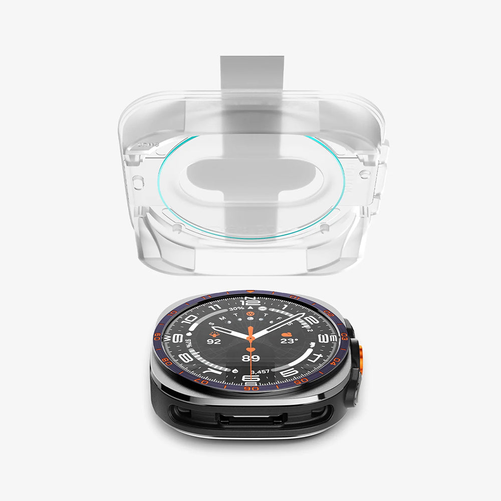 Zaštitna folija Spigen GlastR EZ FIT za Samsung Galaxy Watch Ultra2, Kaljeno staklo, Set od 2 komada AGL11758