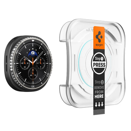 Folija za zaštitu Spigen GlastR EZ FIT za Samsung Galaxy Watch8 Classic, Set 2 komada, Kaljeno staklo AGL09877
