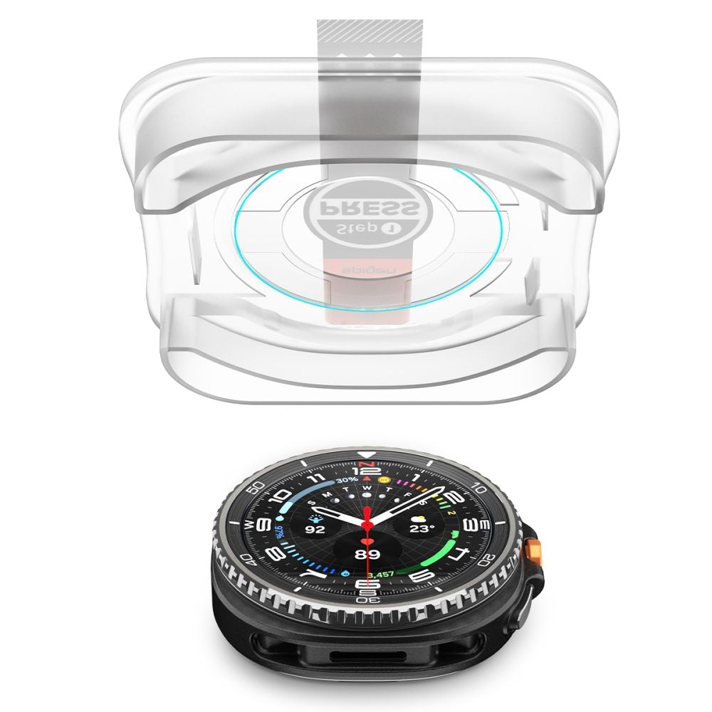 Folija za zaštitu Spigen GlastR EZ FIT za Samsung Galaxy Watch8 Classic, Set 2 komada, Kaljeno staklo AGL09877