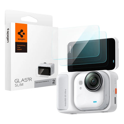 Folija za zaštitu ekrana Spigen GlastR Slim za Insta360 Go Ultra, Kaljeno staklo, Set 2 komada AGL11171