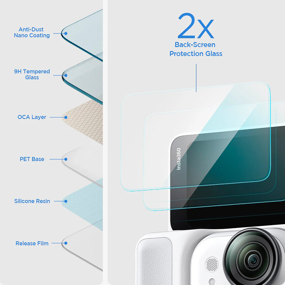 Folija za zaštitu ekrana Spigen GlastR Slim za Insta360 Go Ultra, Kaljeno staklo, Set 2 komada AGL11171
