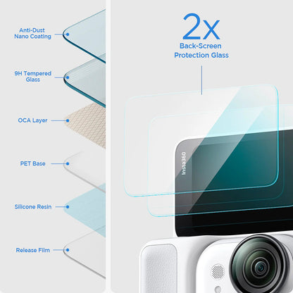 Folija za zaštitu ekrana Spigen GlastR Slim za Insta360 Go Ultra, Kaljeno staklo, Set 2 komada AGL11171