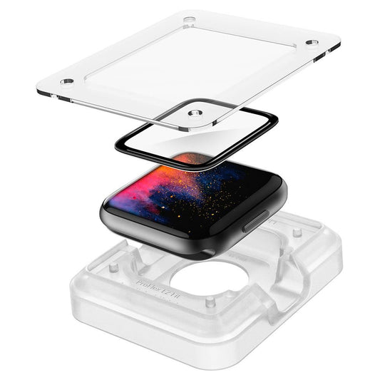 Folija za zaštitu Spigen ProFlex EZ FIT za Apple Watch 44mm seriju, Set od 2 komada, Fleksibilno staklo, Crna