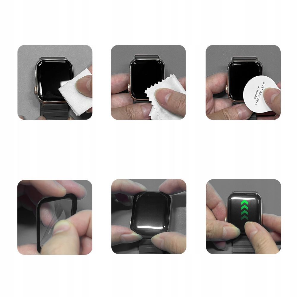 Folija za zaštitu Tech-Protect Flex+ za Apple Watch 46mm seriju, Set 2 komada, Fleksibilno staklo, Crna