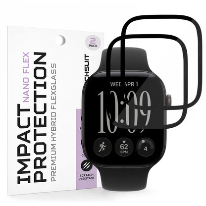 Zaštitna folija Techsuit Nano Flex za Apple Watch Series 12 46mm, Set 2 komada, Plastika, Crna