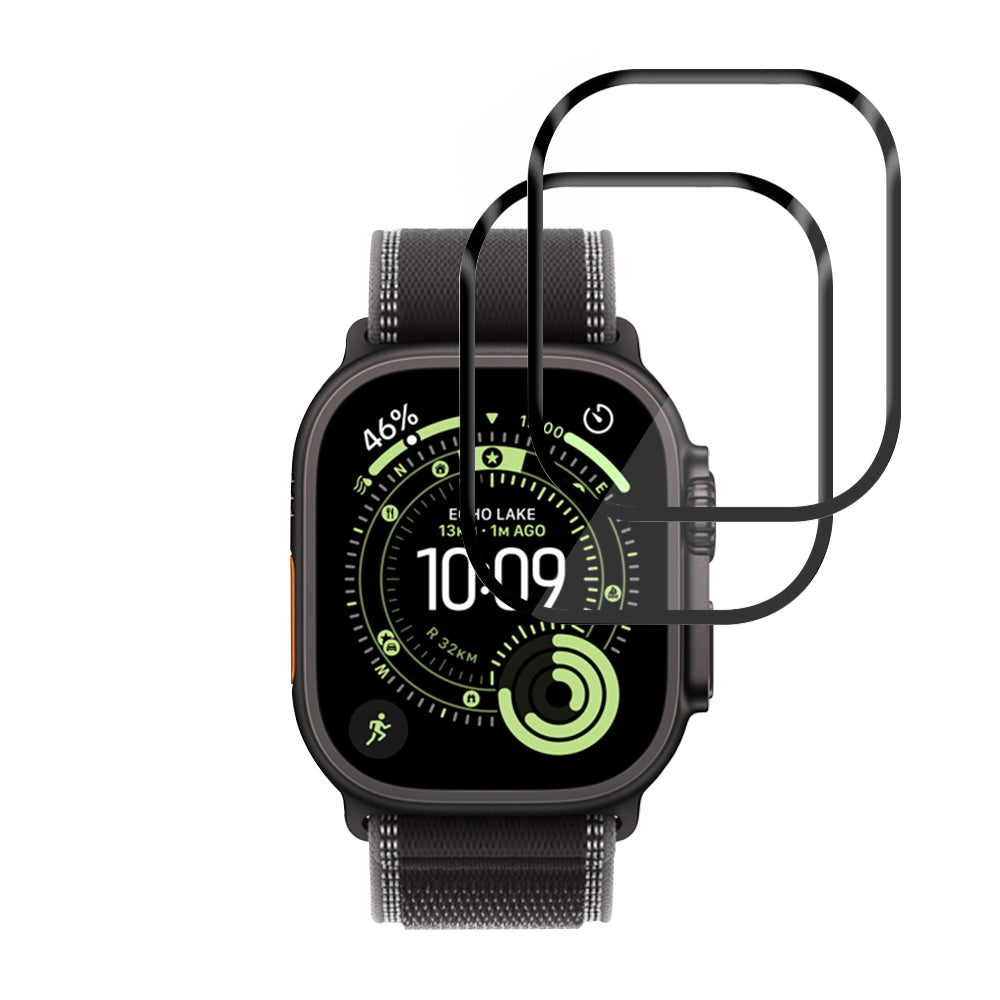 Folija za zaštitu Techsuit Nano Flex za Apple Watch Ultra Series, Set 2 komada, Plastika, Crna