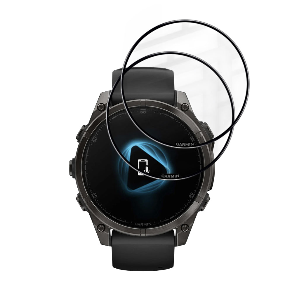Folija za zaštitu Techsuit Nano Flex za Garmin Fenix 8 Pro 47mm / 8 47mm, Set 2 komada, Plastika, Crna
