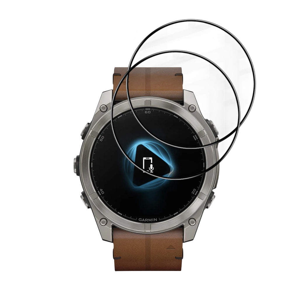 Folija za zaštitu Techsuit Nano Flex za Garmin Fenix 8 Pro 51mm / 8 51mm, Set 2 komada, Plastika, Crna