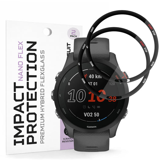 Folija za zaštitu Techsuit Nano Flex za Garmin Forerunner 255 Music / 255, Set 2 komada, Plastika, Crna