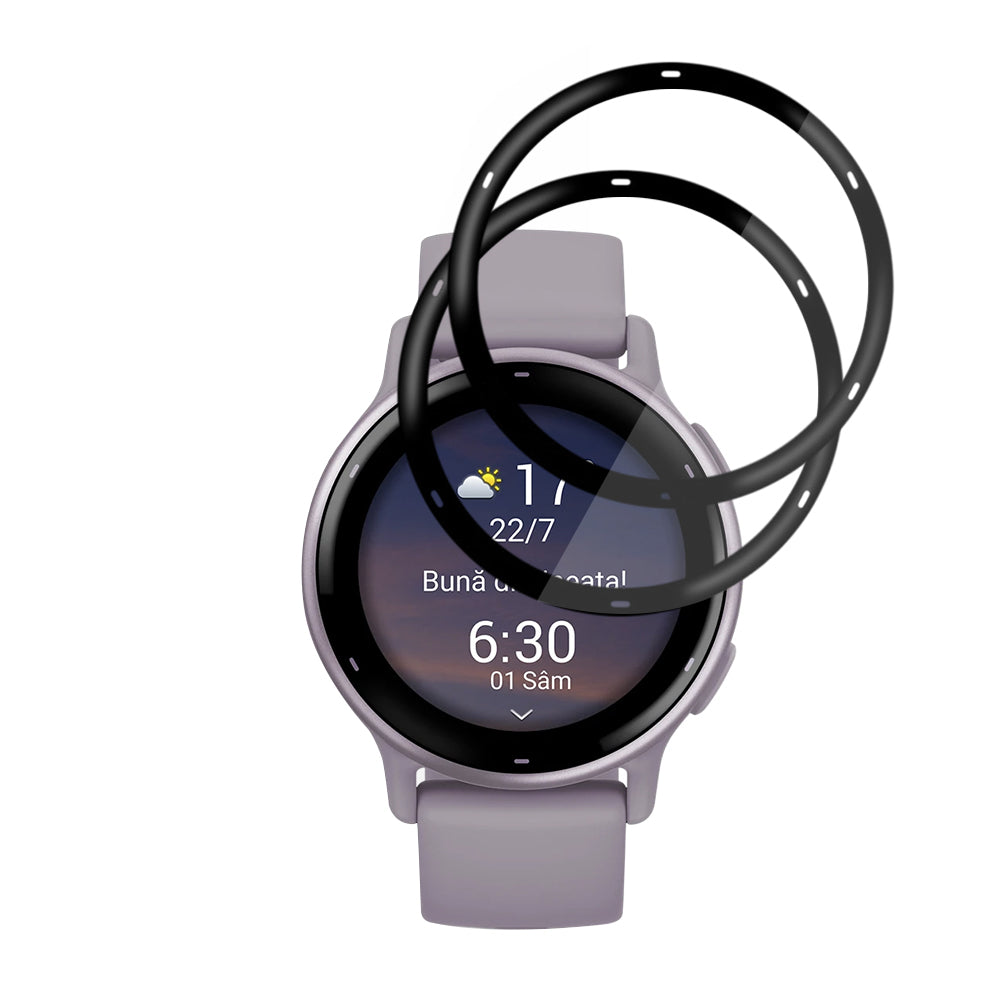 Folija za zaštitu Techsuit Nano Flex za Garmin Vivoactive 5, Set 2 komada, Plastika, Crna