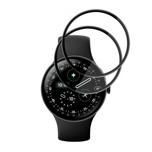 Folija za zaštitu Techsuit Nano Flex za Google Pixel Watch 4 45mm, Set 2 komada, Plastika, Crna