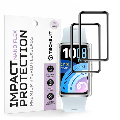 Folija za zaštitu Techsuit Nano Flex za Huawei Band 11 Pro, Set 2 komada, Plastika, Crna
