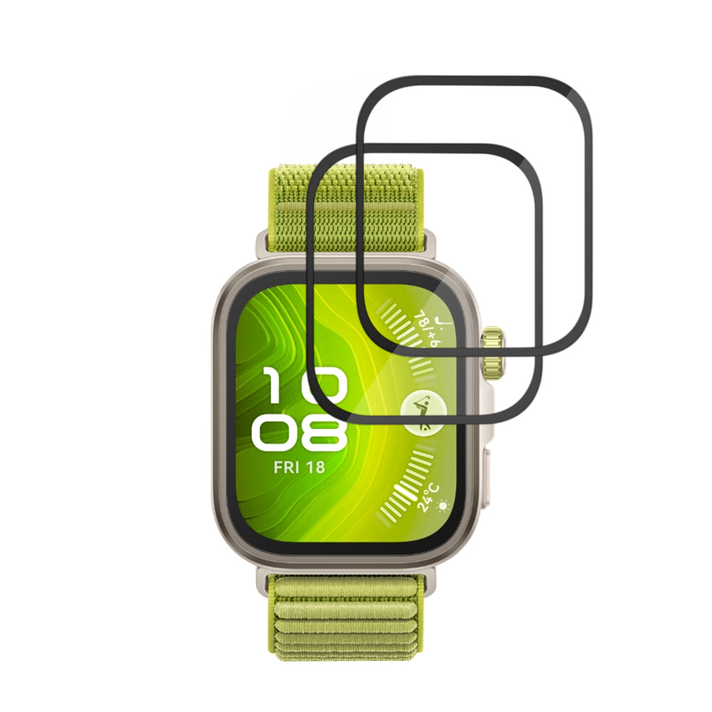 Folija za zaštitu Techsuit Nano Flex za Huawei Watch Fit 4 Pro, Set 2 komada, Plastika, Crna