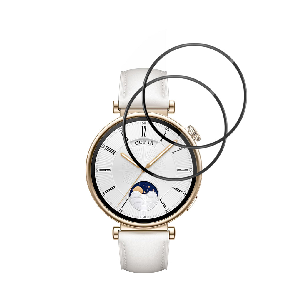 Folija za zaštitu Techsuit Nano Flex za Huawei Watch GT 4 41mm, Set 2 komada, Plastika, Crna