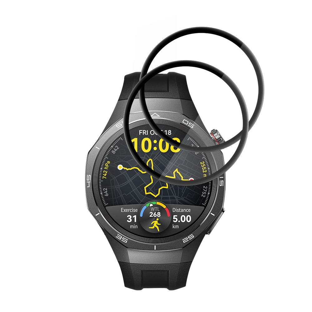 Folija za zaštitu Techsuit Nano Flex za Huawei Watch GT 5 Pro 46mm, Set 2 komada, Plastika, Crna