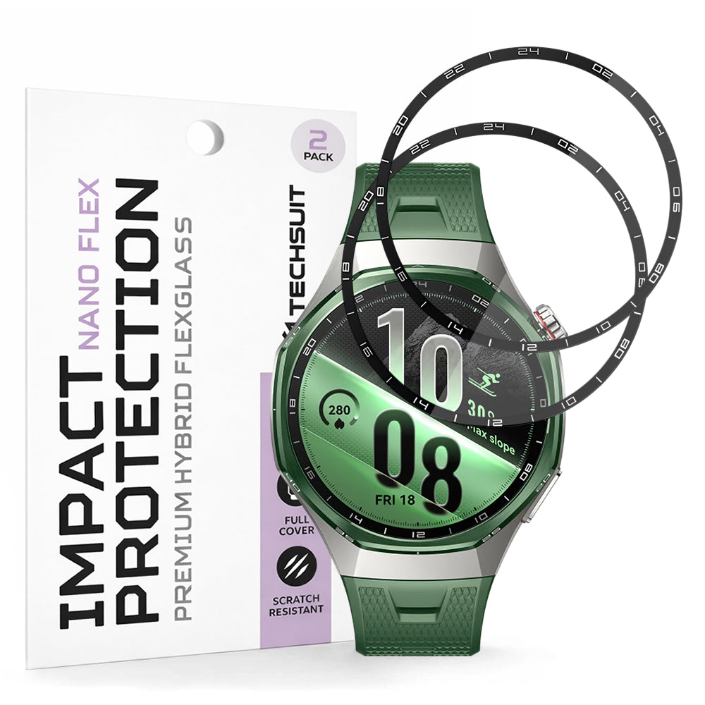Zaštitna folija Techsuit Nano Flex za Huawei Watch GT 7 Pro, plastika, set od 2 komada, crna