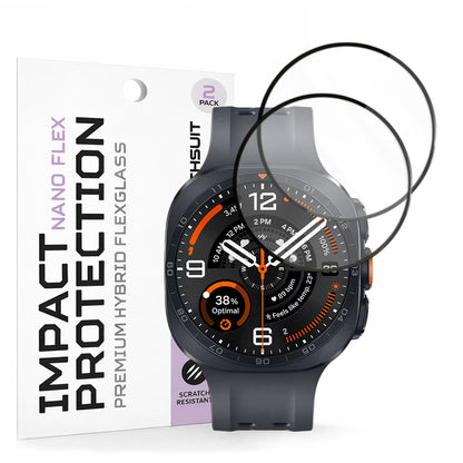Zaštitna folija Techsuit Nano Flex za Samsung Galaxy Watch Ultra2, Plastika, Set od 2 komada, Crna