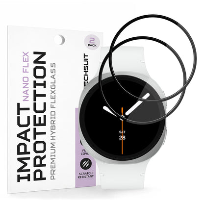 Folija za zaštitu Techsuit Nano Flex za Samsung Galaxy Watch8 44mm, Set 2 komada, Plastika, Crna