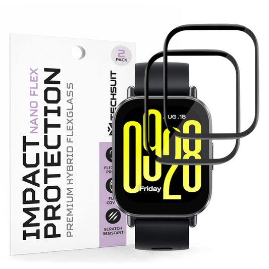 Folija za zaštitu Techsuit Nano Flex za Xiaomi Redmi Watch 5 Active, Set 2 komada, Plastika, Crna