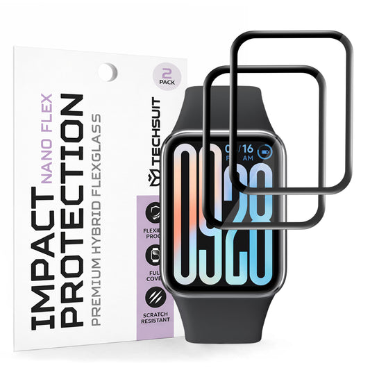 Folija za zaštitu Techsuit Nano Flex za Xiaomi Smart Band 9 Pro, Set 2 komada, Plastika, Crna