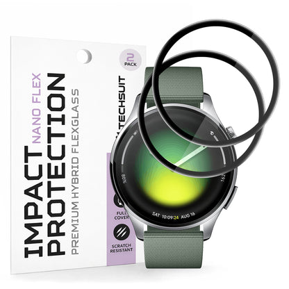 Folija za zaštitu Techsuit Nano Flex za Xiaomi Watch 5, Set 2 komada, Plastika, Crna