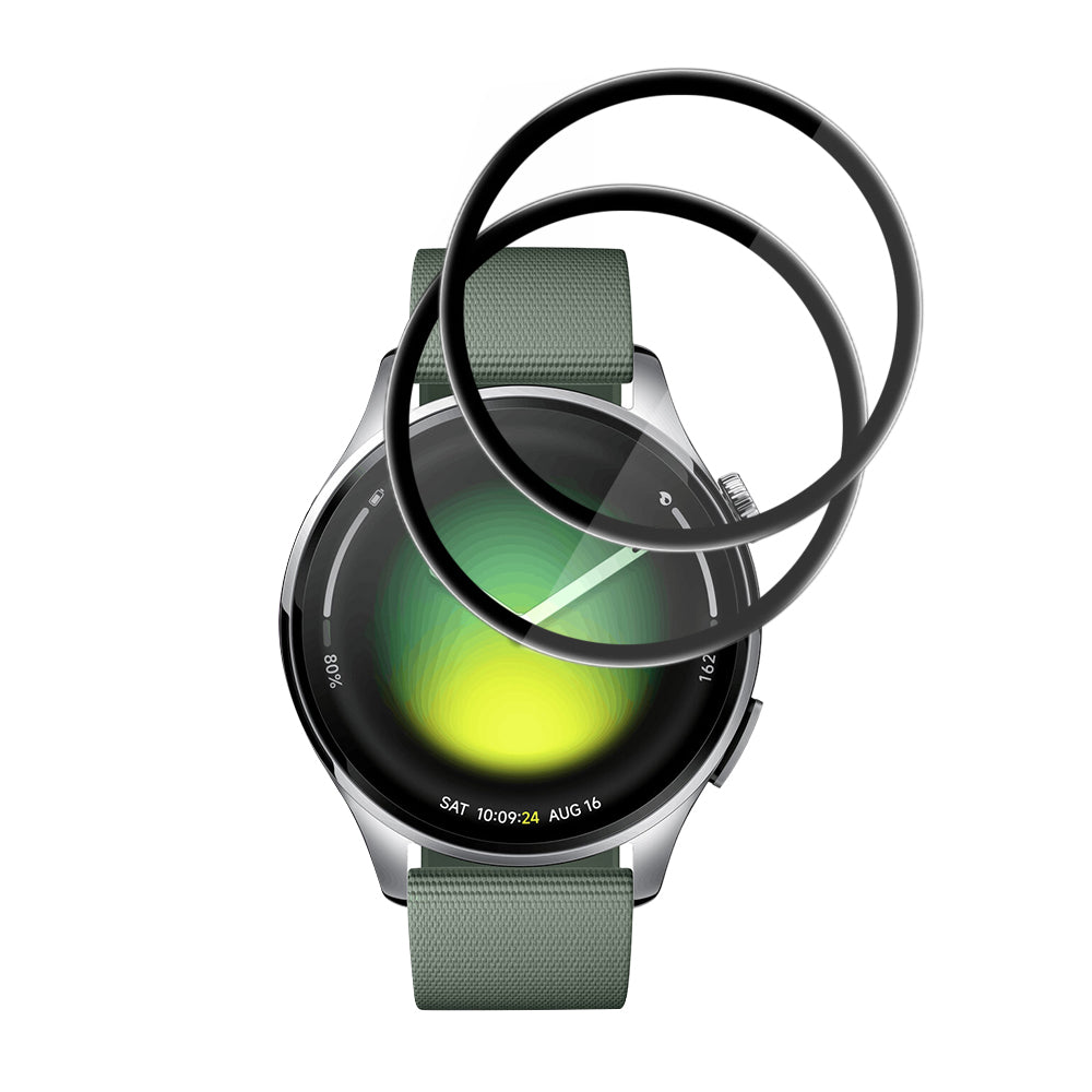 Folija za zaštitu Techsuit Nano Flex za Xiaomi Watch 5, Set 2 komada, Plastika, Crna