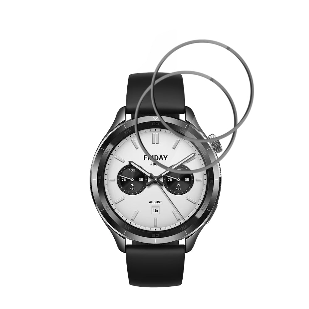 Folija za zaštitu Techsuit Nano Flex za Xiaomi Watch S4, Set 2 komada, Plastika, Crna