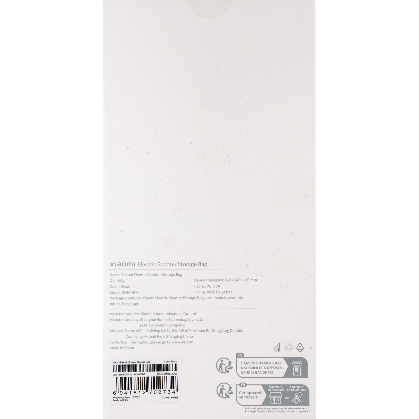 Torba za nošenje Xiaomi za trotinet BHR6750GL