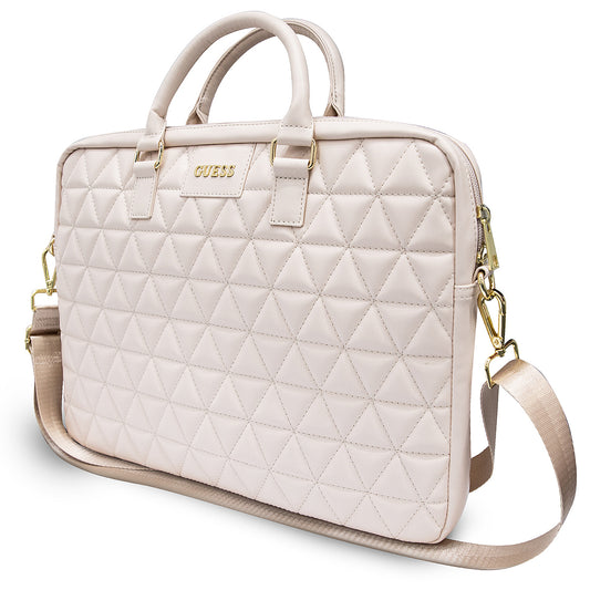 Torba Guess Quilted za laptop od 15 inča, roze boje