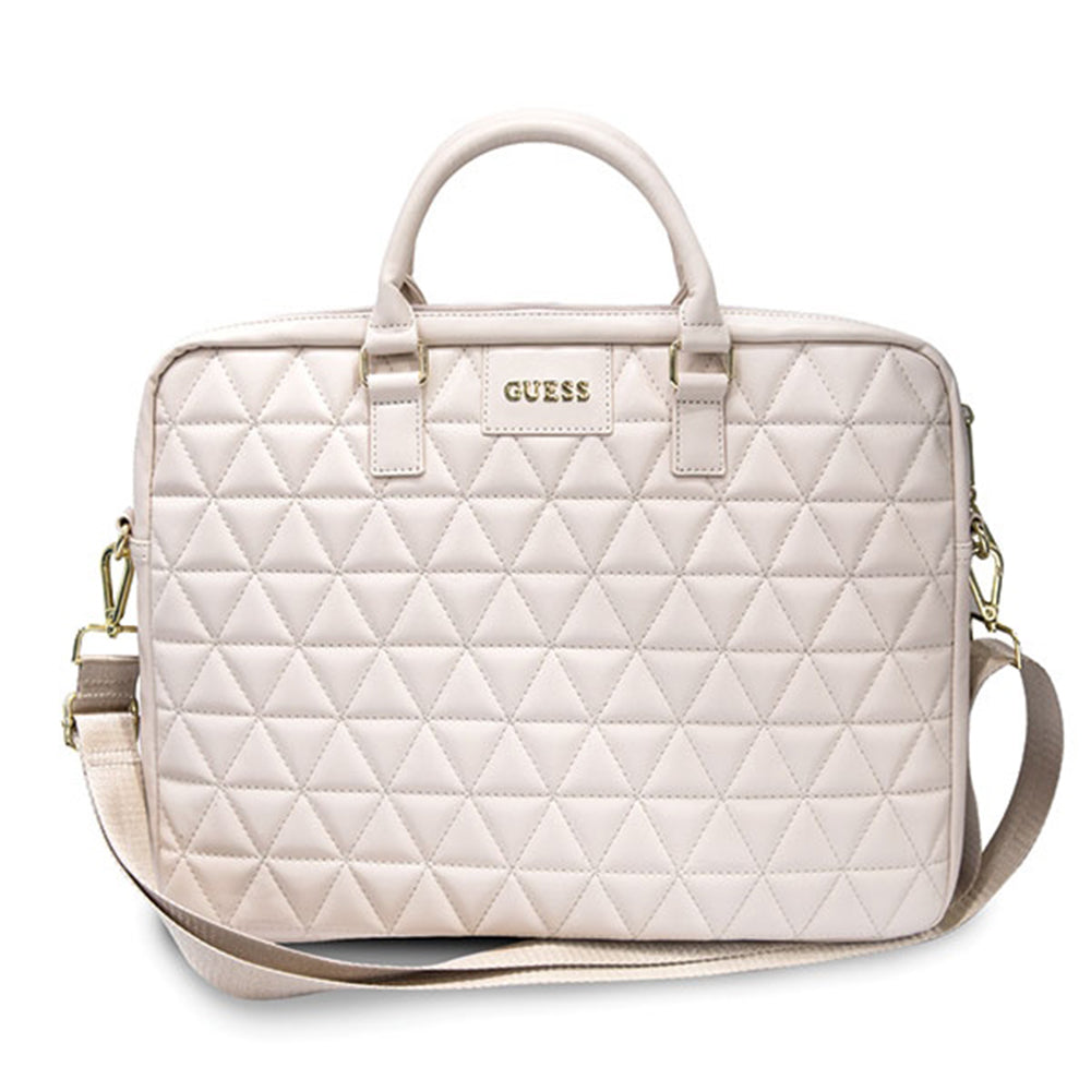 Torba Guess Quilted za laptop od 15 inča, roze boje