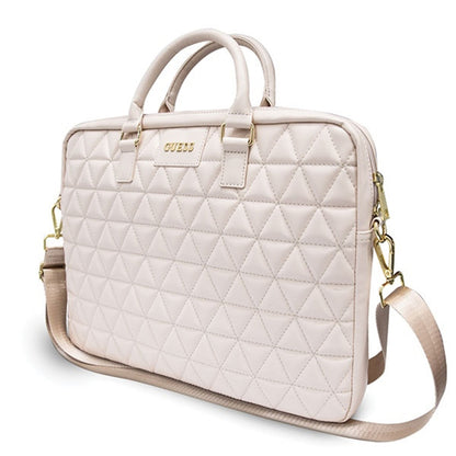 Torba Guess Quilted za laptop od 15 inča, roze boje