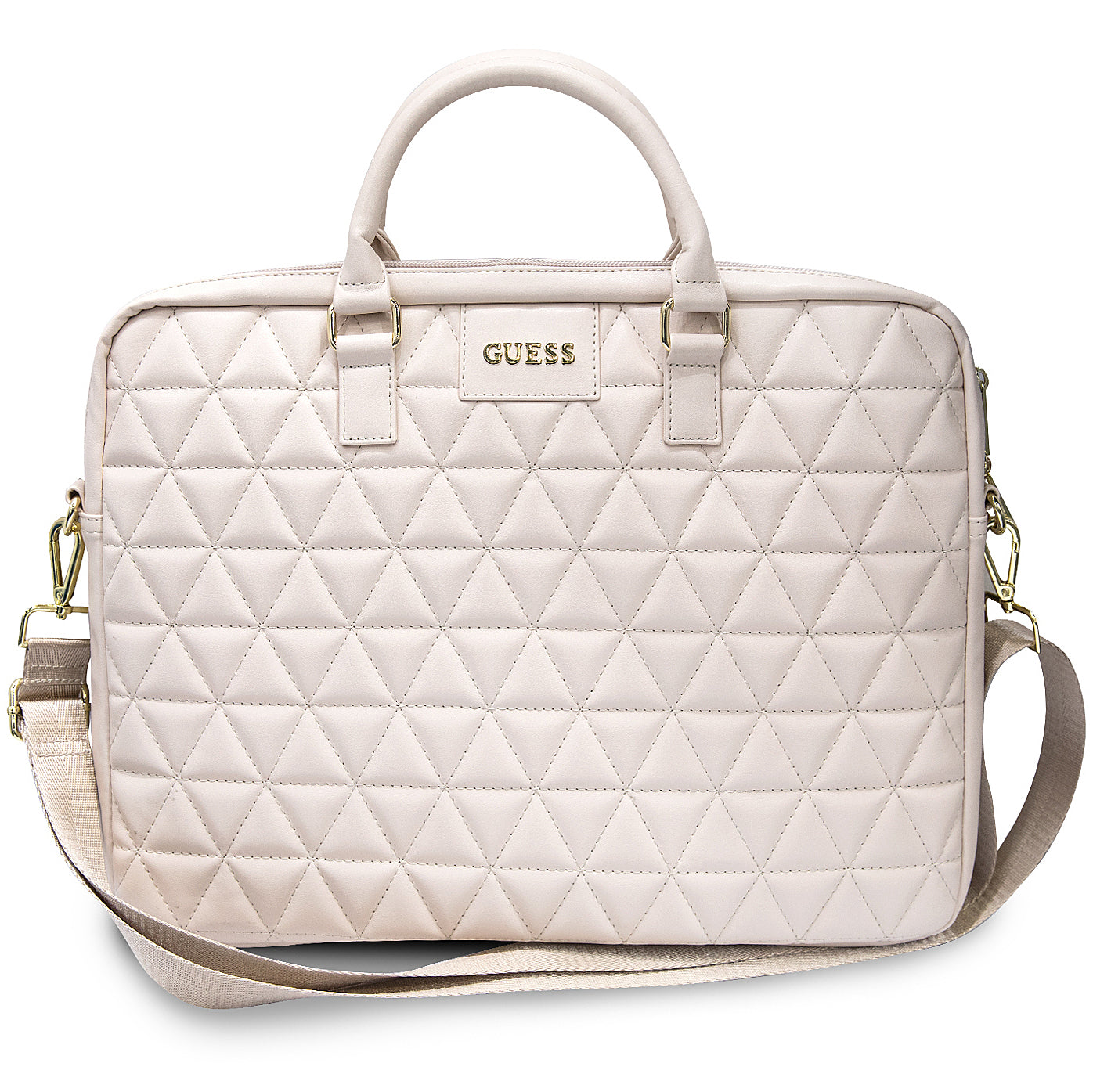 Torba Guess Quilted za laptop od 15 inča, roze boje