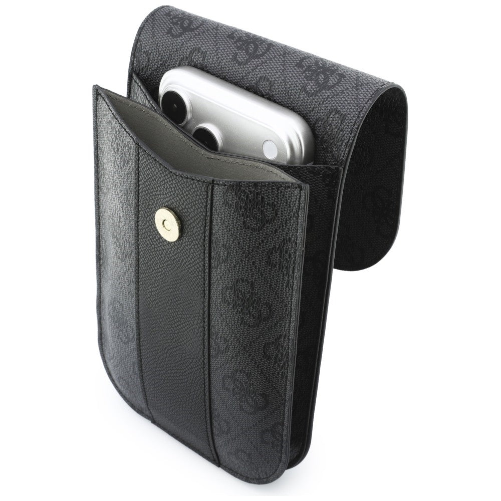 Univerzalna torbica za telefon, Guess, 4G Classic Logo Stripe, Crna