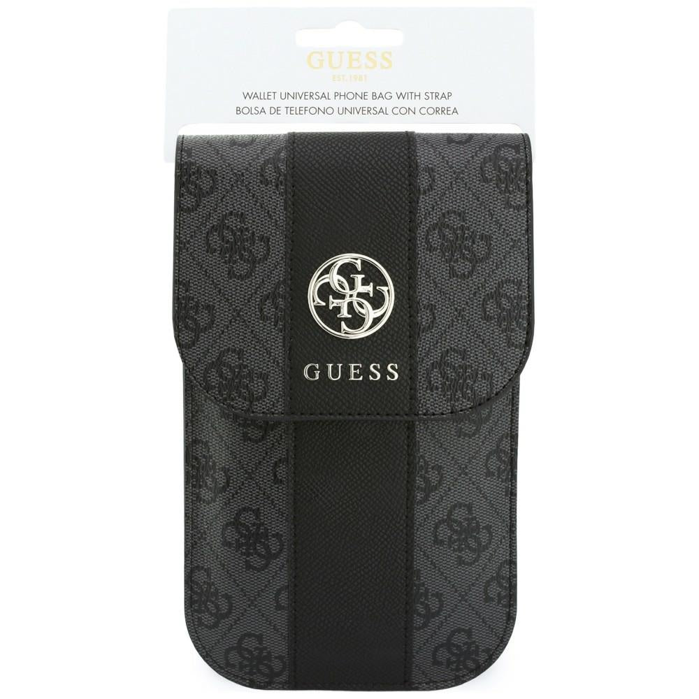 Univerzalna torbica za telefon, Guess, 4G Classic Logo Stripe, Crna