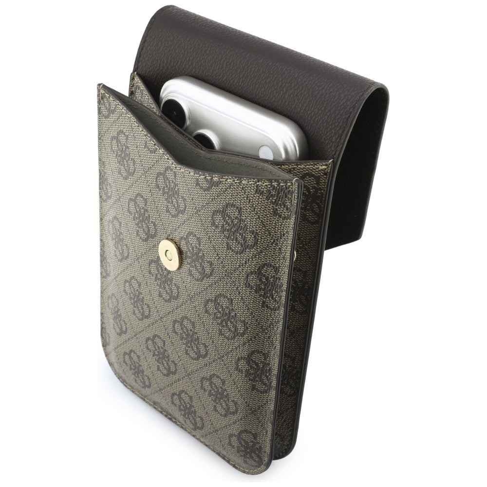 Univerzalna torbica za telefon, Guess, 4G Grained Classic Logo, Braon