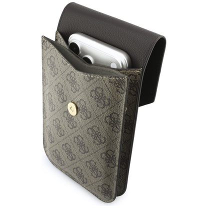 Univerzalna torbica za telefon, Guess, 4G Grained Classic Logo, Braon