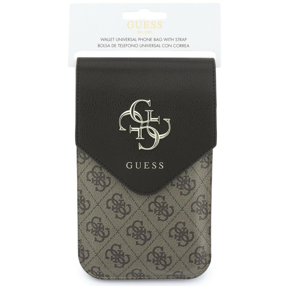 Univerzalna torbica za telefon, Guess, 4G Grained Classic Logo, Braon