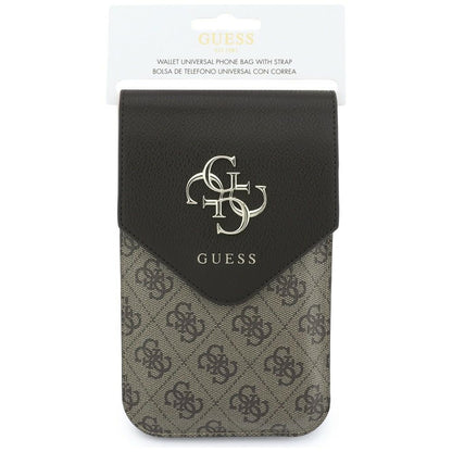 Univerzalna torbica za telefon, Guess, 4G Grained Classic Logo, Braon