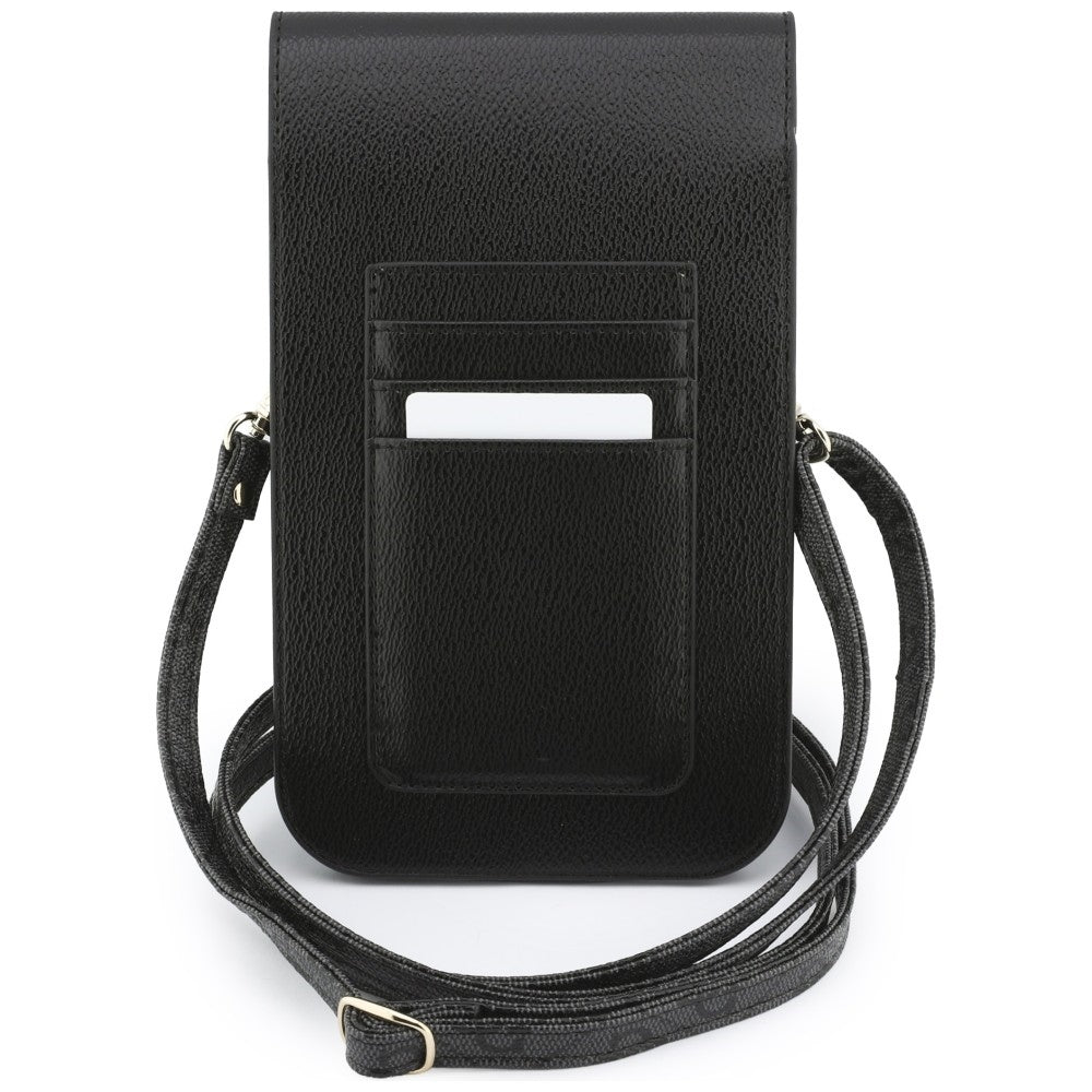 Univerzalna torbica za telefon, Guess, 4G Grained Classic Logo, Crna