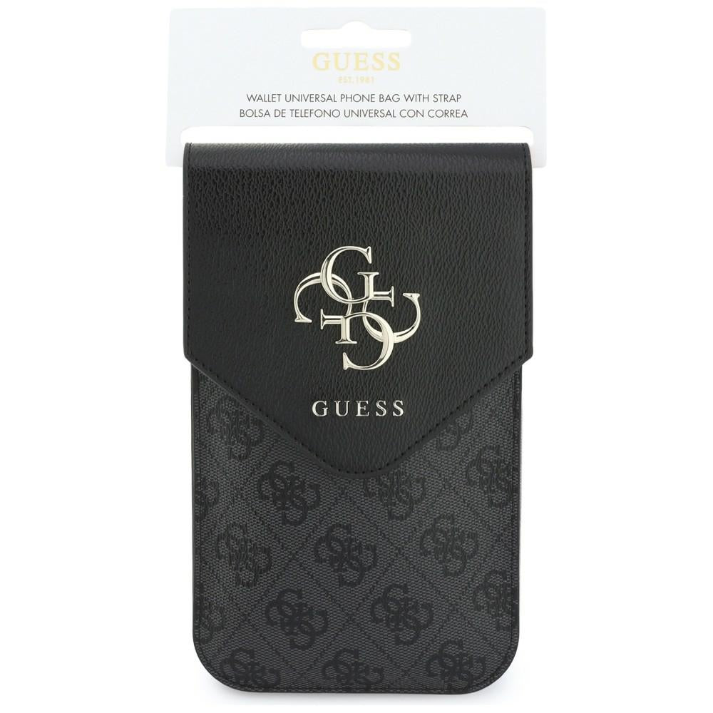 Univerzalna torbica za telefon, Guess, 4G Grained Classic Logo, Crna