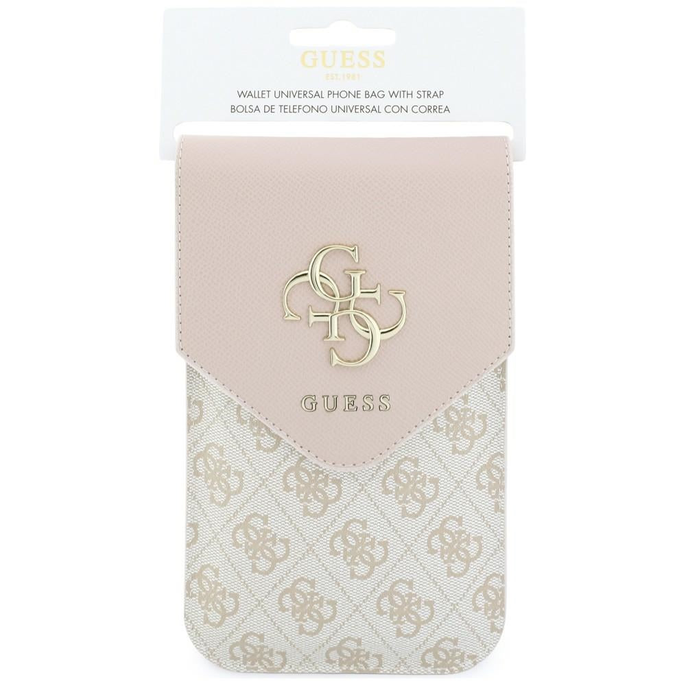 Univerzalna torbica za telefon, Guess, 4G Grained Classic Logo, Roze