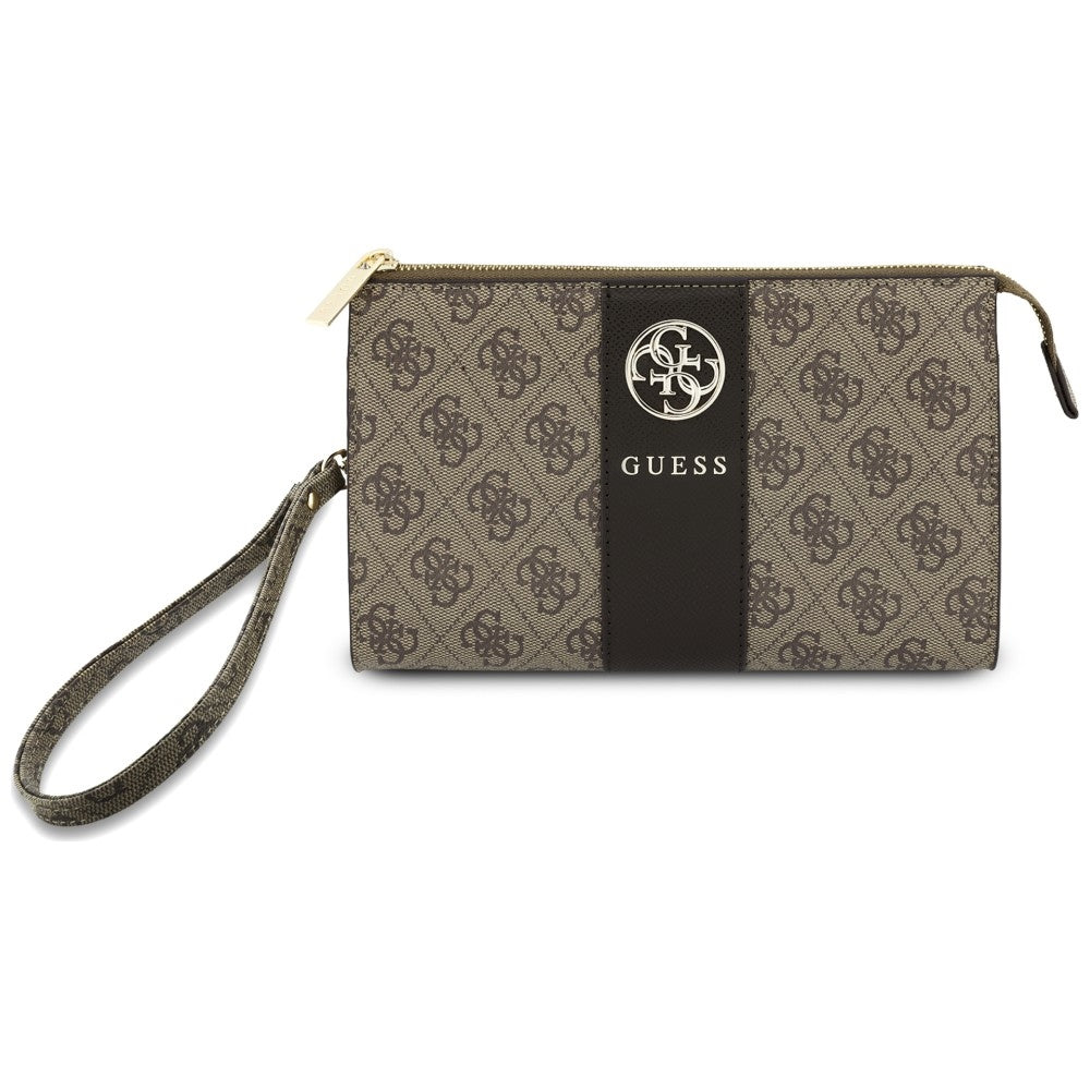 Univerzalna torbica za telefon, Guess, 4G Round Classic Logo Stripe, braon