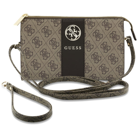 Univerzalna torbica za telefon, Guess, 4G Round Classic Logo Stripe, braon