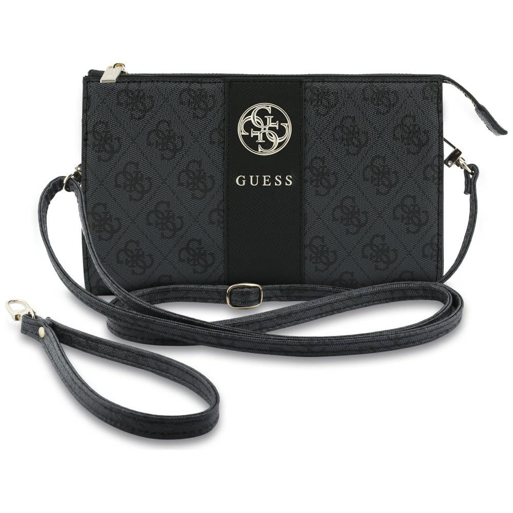Univerzalna torbica za telefon, Guess, 4G Round Classic Logo Stripe, crna
